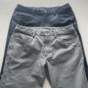 Lot 2 Lululemon Pants Mens 32 Blue ABC Classic 5 Pocket Navy Blue Gray Stretch